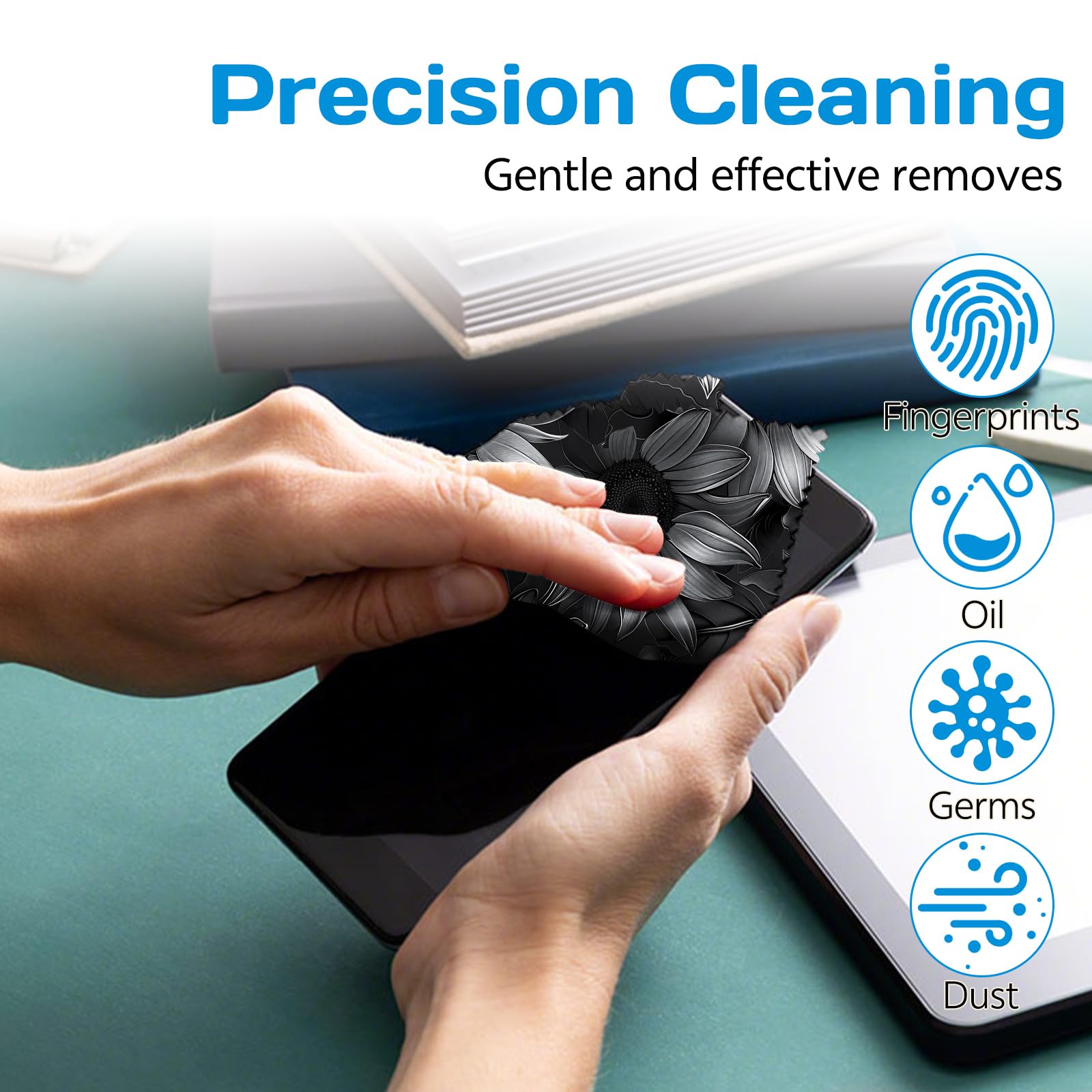 Reusable microfiber glass cleaning cloth for eyeglasses