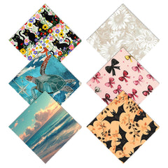 Cabreche Beach Sea Turtle 6-piece microfiber glasses cleaning cloths, 6.3 x 6.3 inches