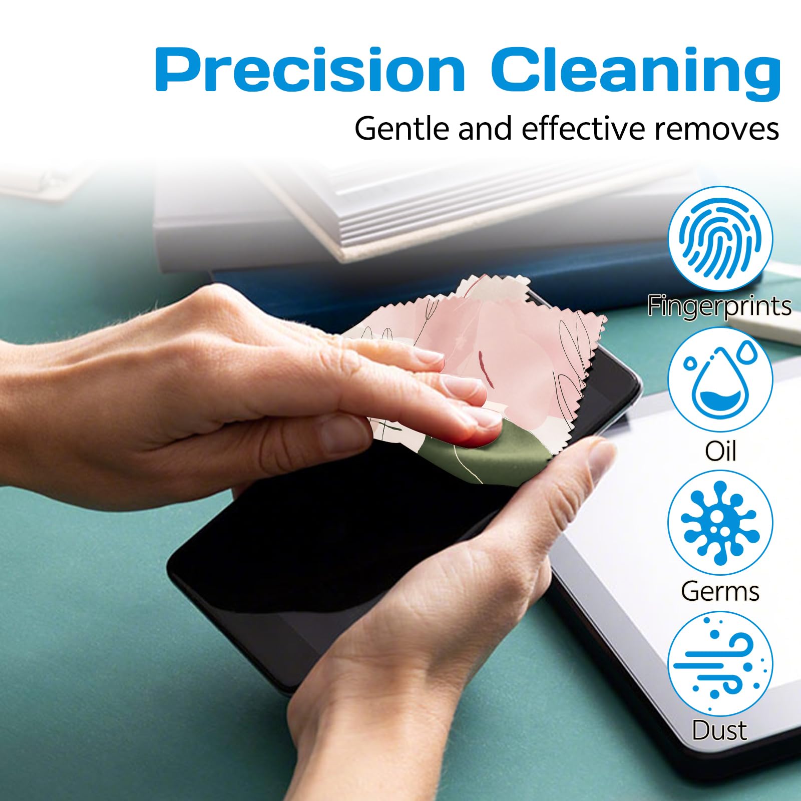 Compact six-pack glasses cleaning cloths for travel
