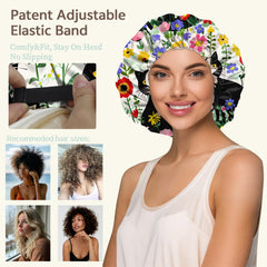 Cabreche satin bonnet keeps hair away from face during night routines