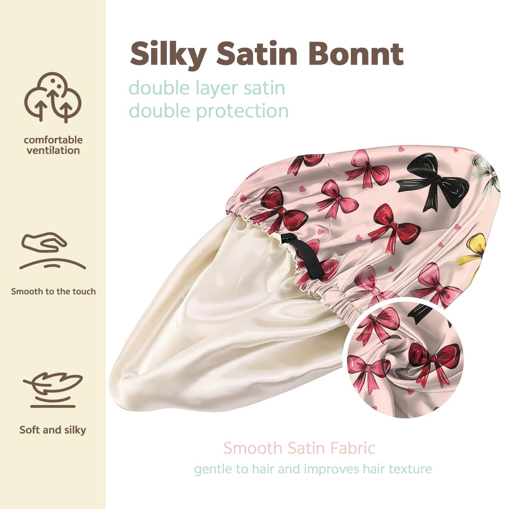 Cabreche soft, breathable satin bonnet feels gentle on hair all night