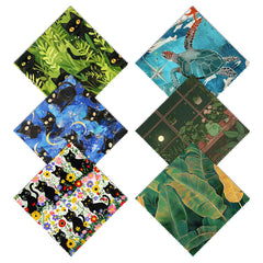 Cabreche microfiber glasses cleaning cloths set in six patterns