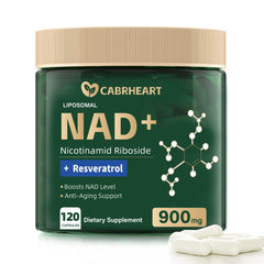 Bottle of CABRHEART NAD+ Liposomal Supplement with Resveratrol