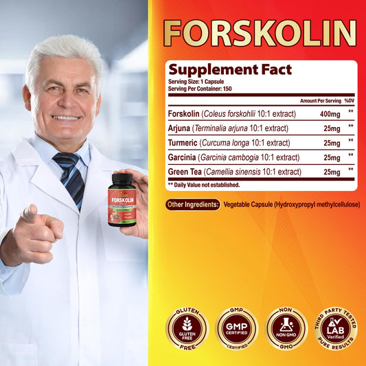 Cadane Forskolin 5-in-1 capsules bottle back view