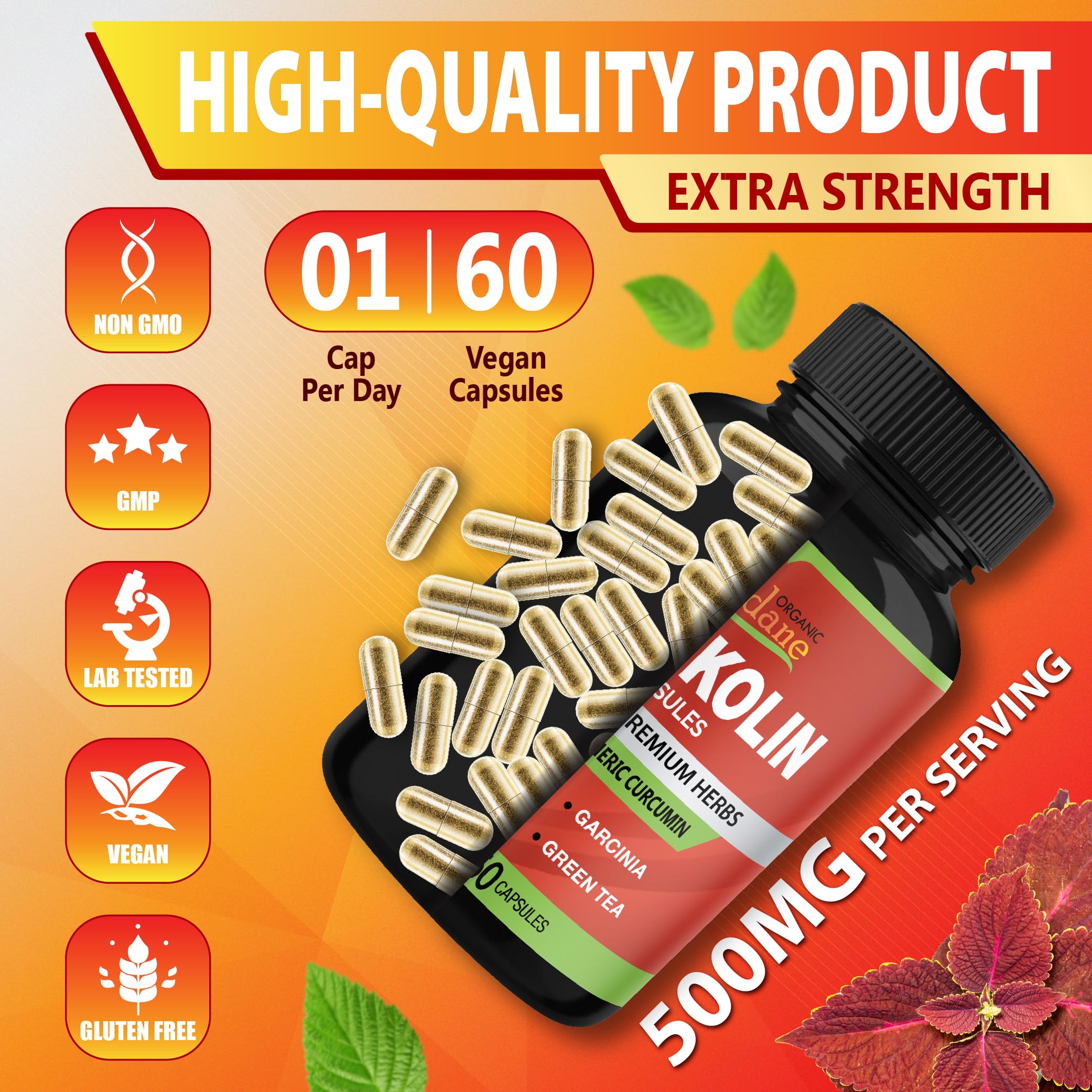 Cadane Forskolin packaging close-up