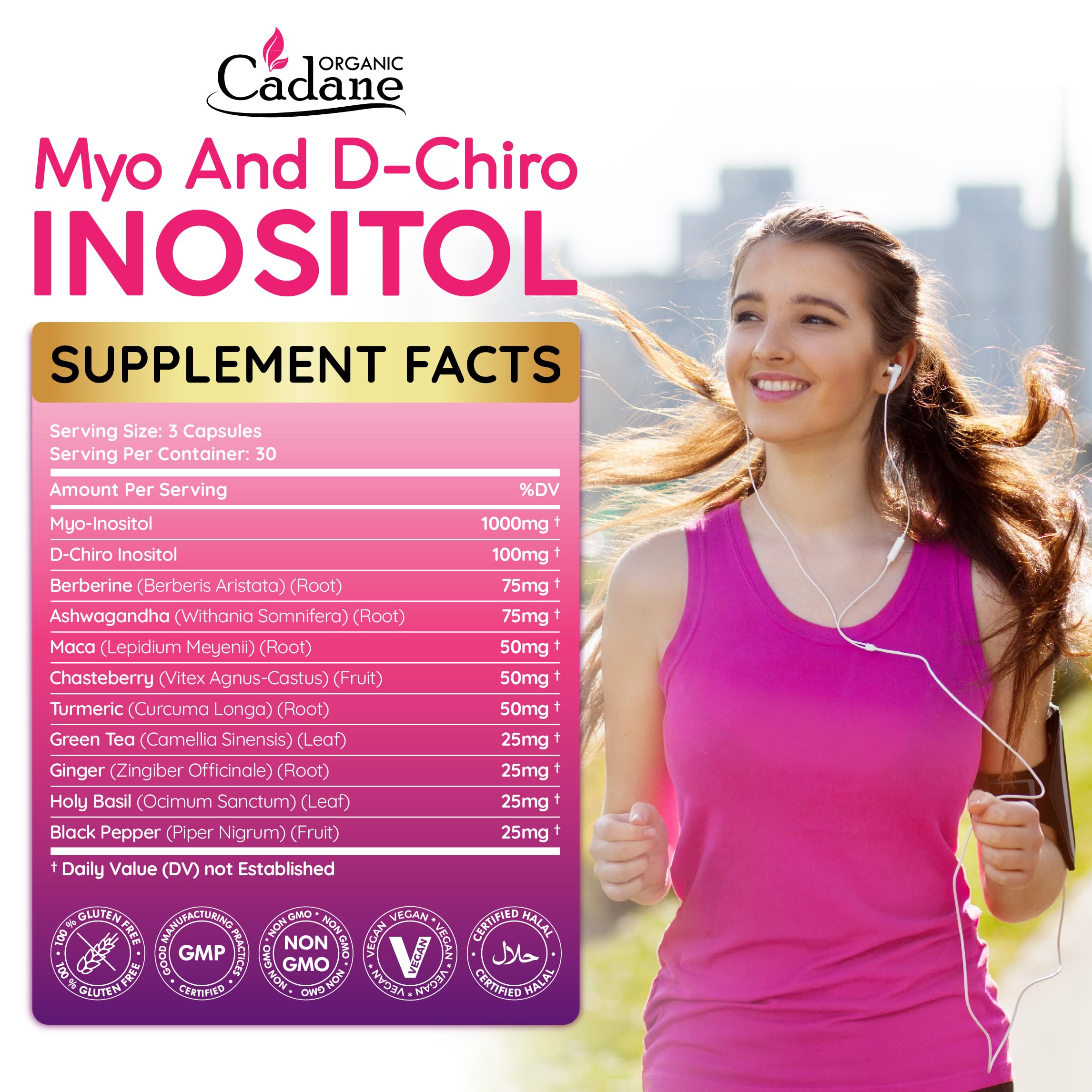 Cadane Myo-Inositol with Berberine, Ashwagandha, Maca and Chasteberry blend