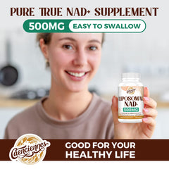 Caenciennes Liposomal NAD+ packaging on table signaling premium quality