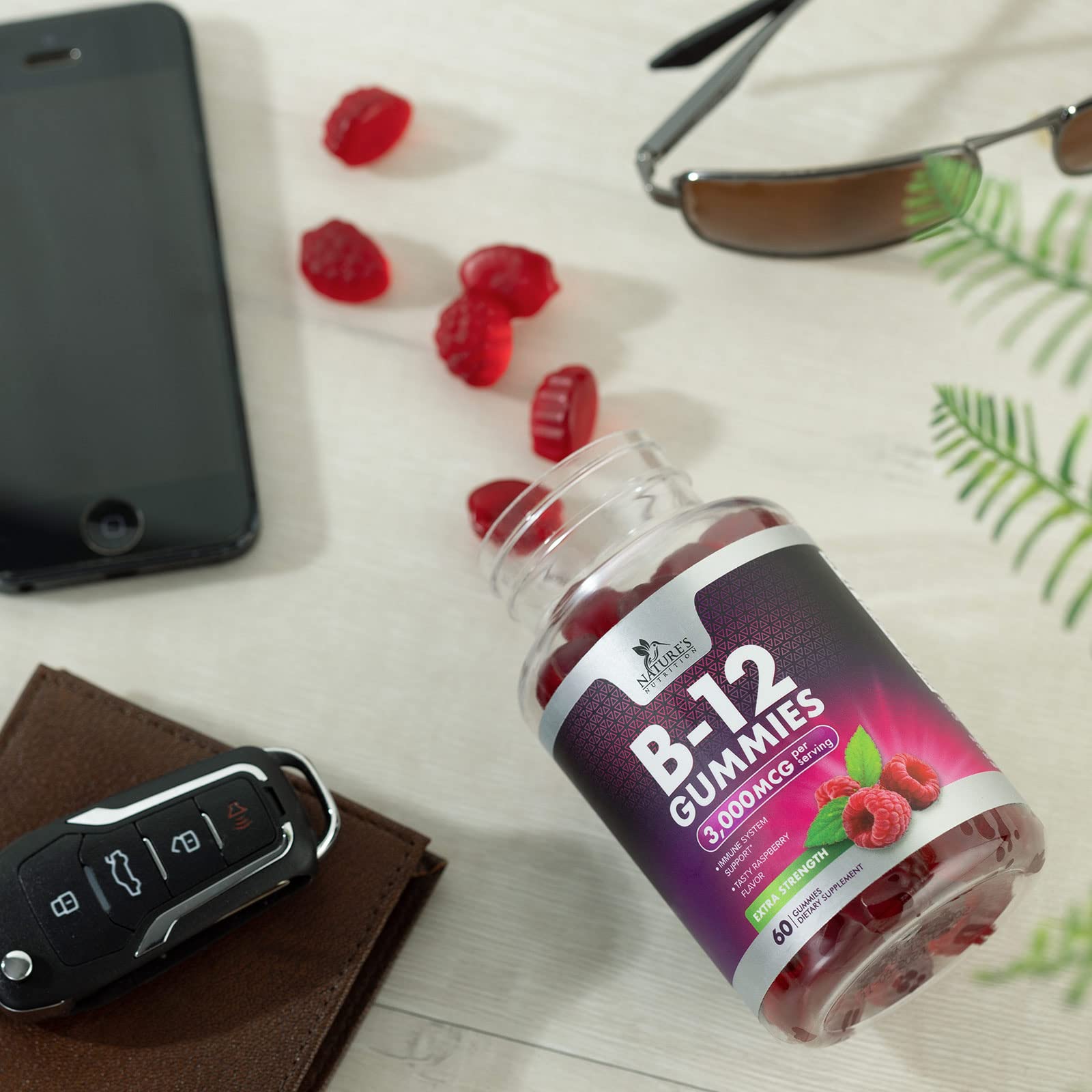 Caffeine-free B12 gummies packaging or label