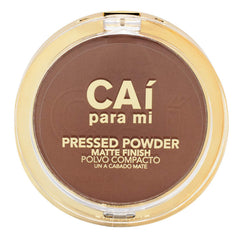 CAI Para Mi pressed powder Mocha compact close-up showing shade and finish