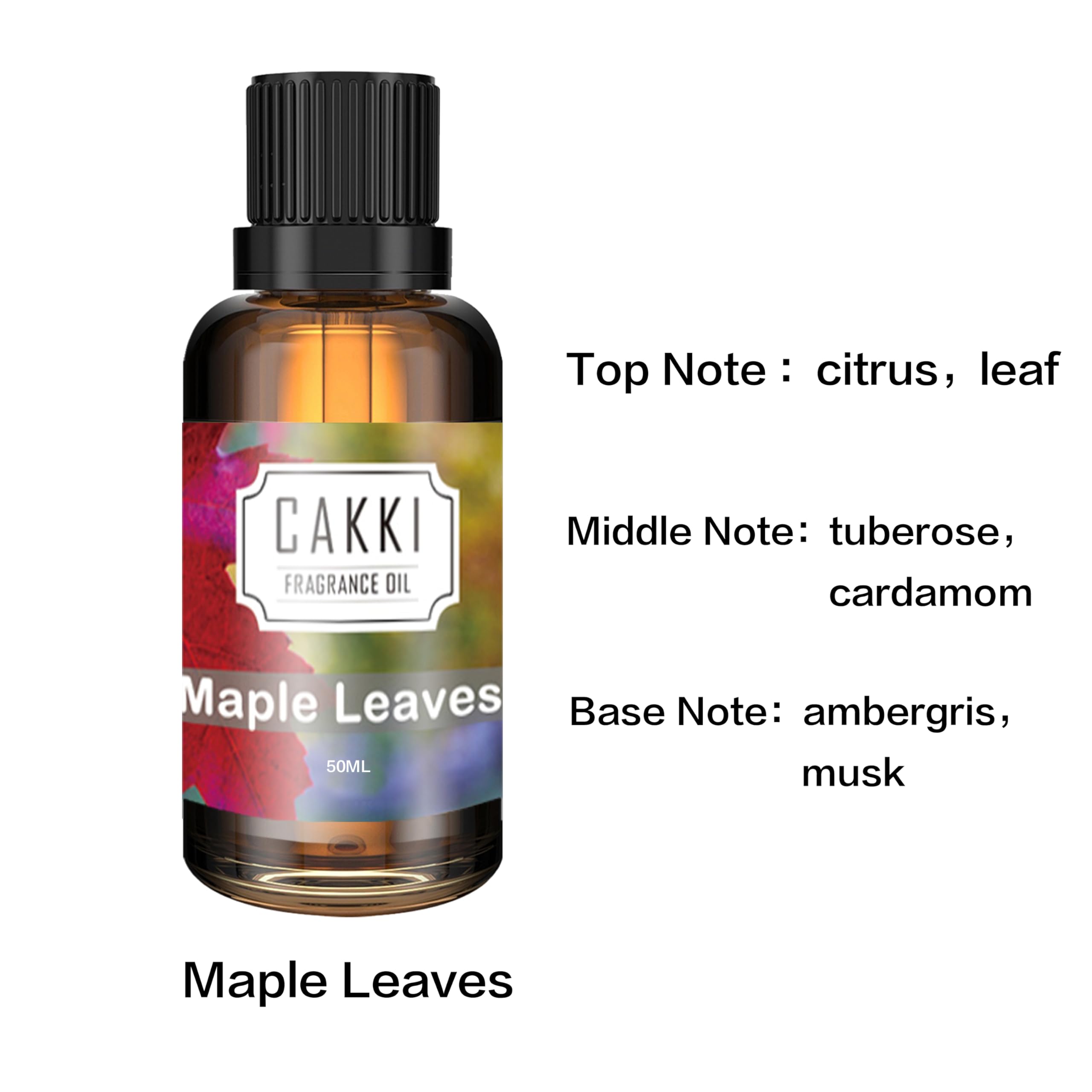 CAKKI Maple Leave fragrance oil 50ml amber bottle for diffusers