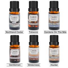 CAKKI Gentleman's Oils set bottles-arranged showing six 10ml vials