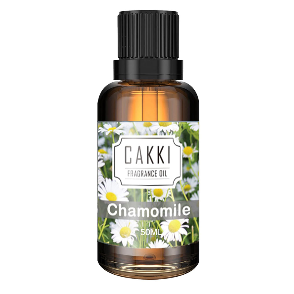 CAKKI Scent-Chamomile fragrance oil in a 50ml amber glass bottle with dropper