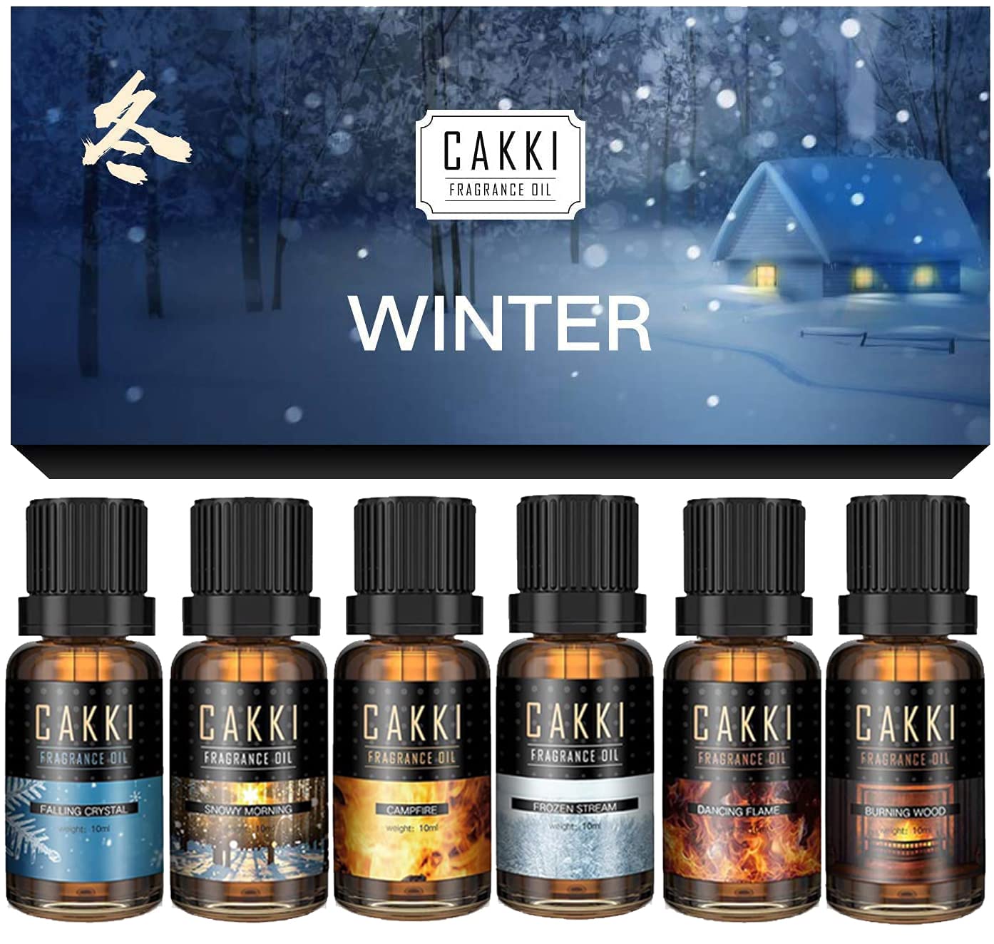 CAKKI Winter Collection gift box with six 10ml fragrance oils