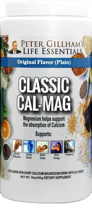 Calcium and magnesium citrate powder with scoop
