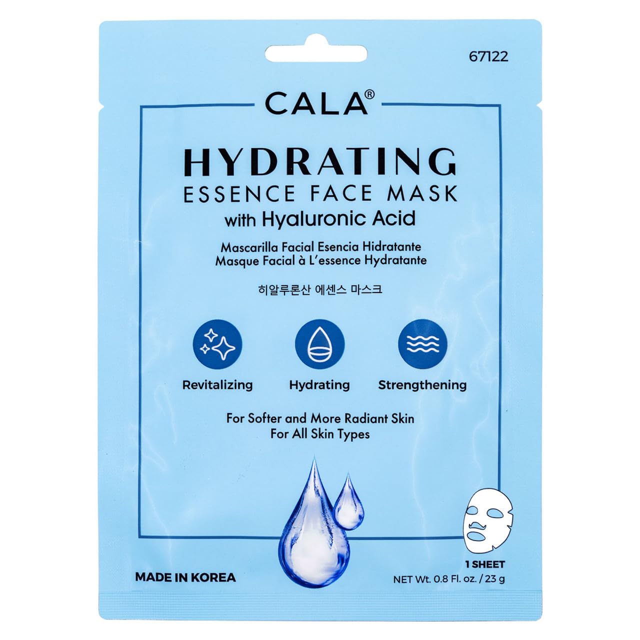 Cala sheet mask closeup with fruit extracts and botanicals for soothing hydration