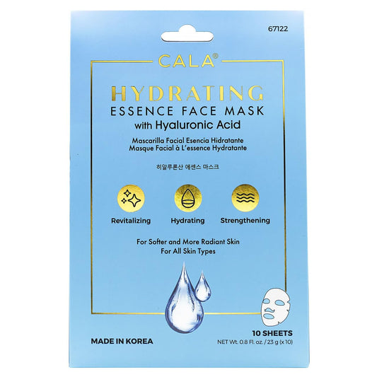 Cala hyaluronic acid sheet mask on face delivering plump, refreshed skin