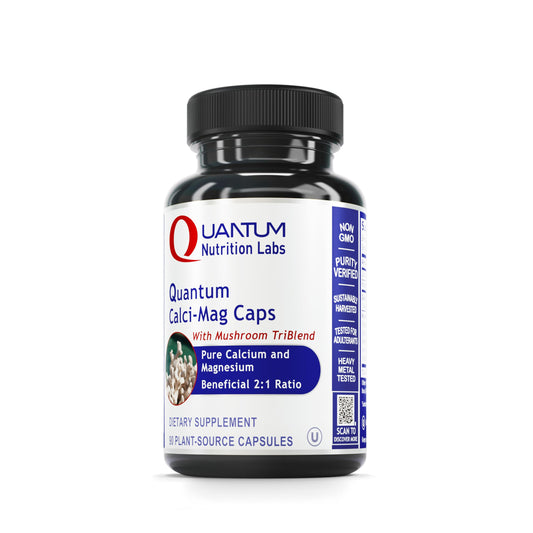 Quantum Nutrition Labs Calci-Mag Caps bottle on white background