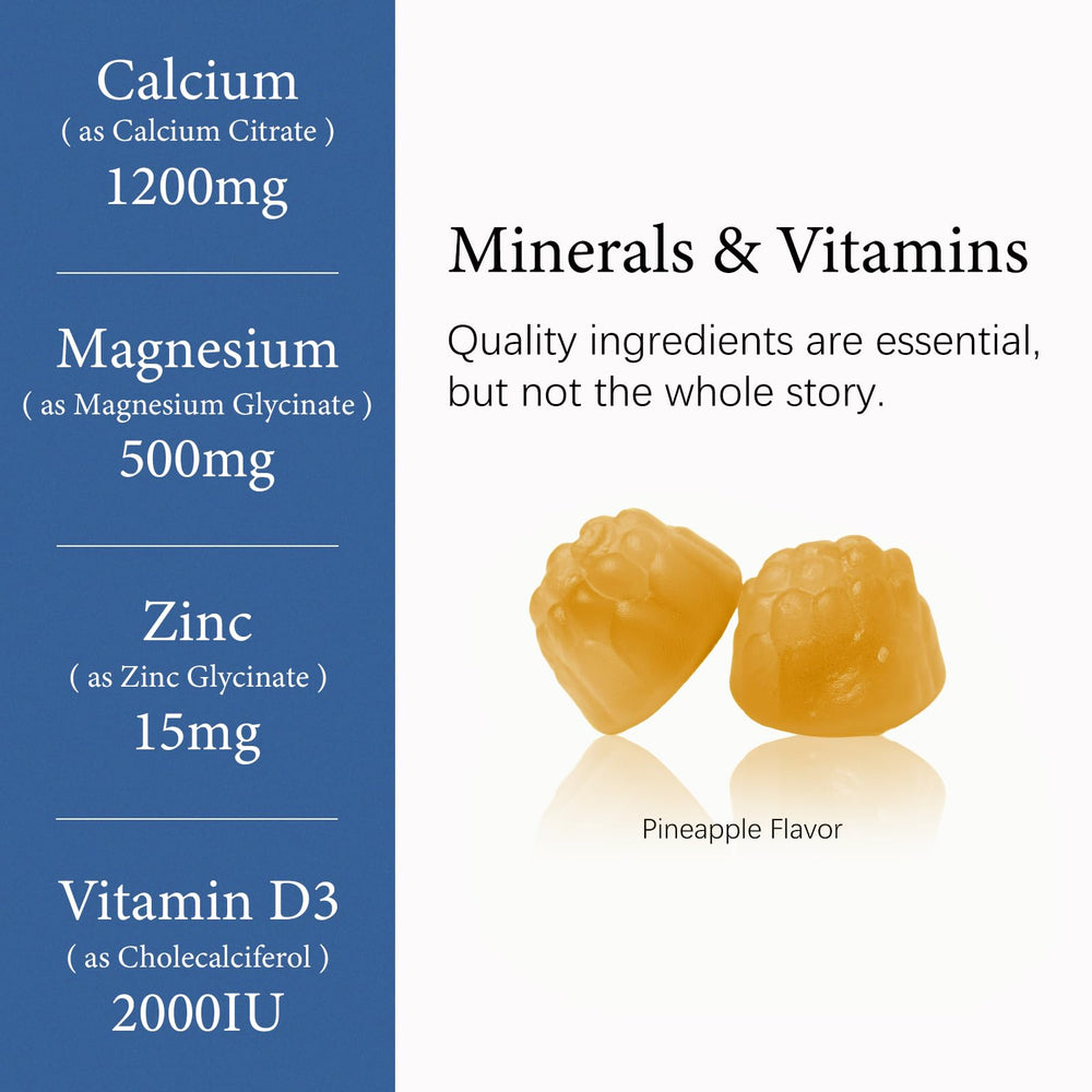 Calcium citrate 1200 mg gummy supplement label