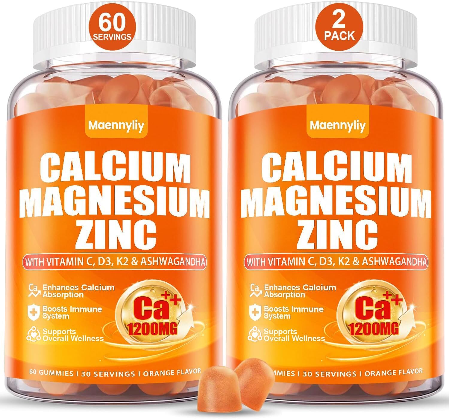 Bottle of Calcium 1200 mg Gummies with Vitamin D3