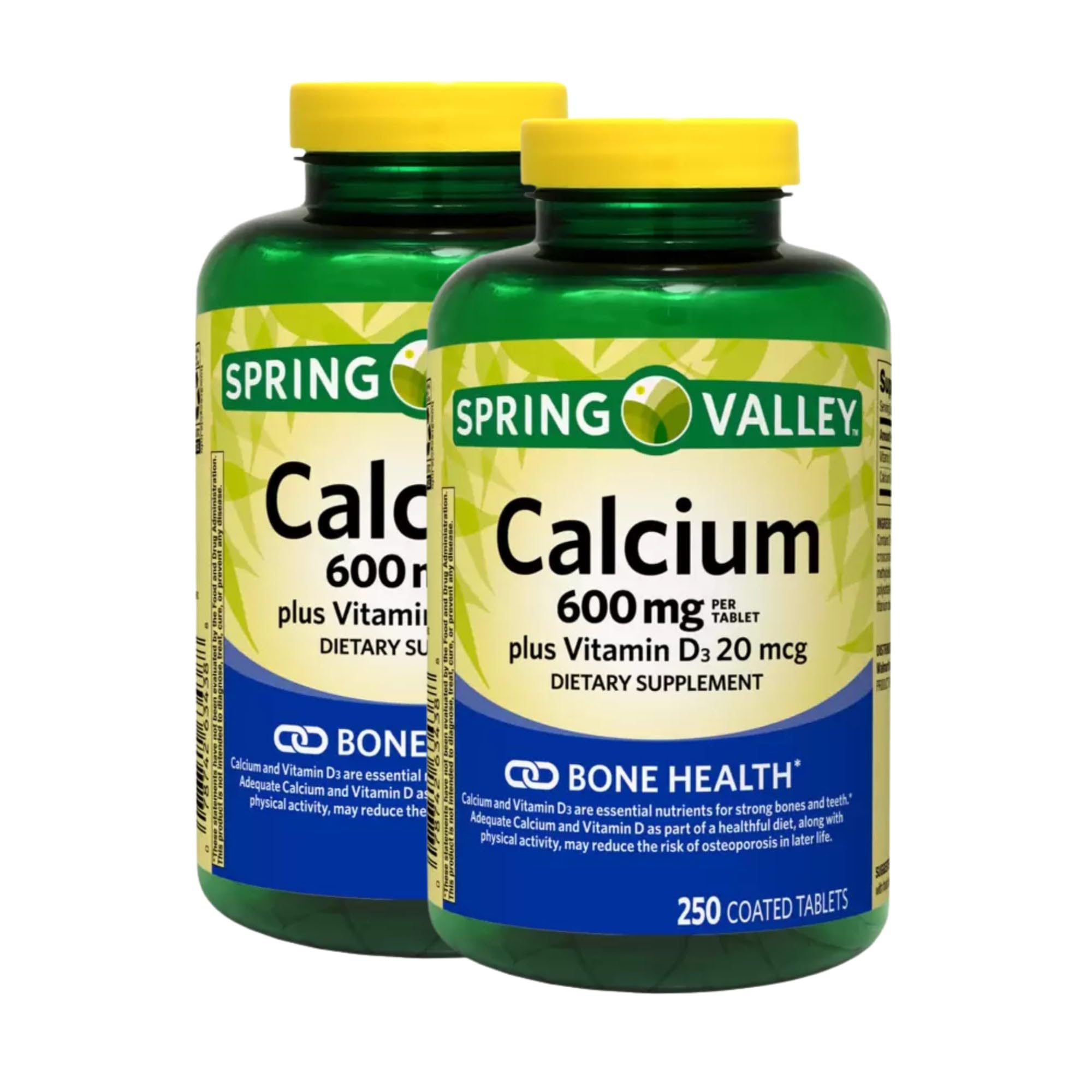 Bottle of Calcium 600 mg with Vitamin D3 – 250 tablets