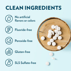 Calcium bentonite clay whitening in toothpaste tablets
