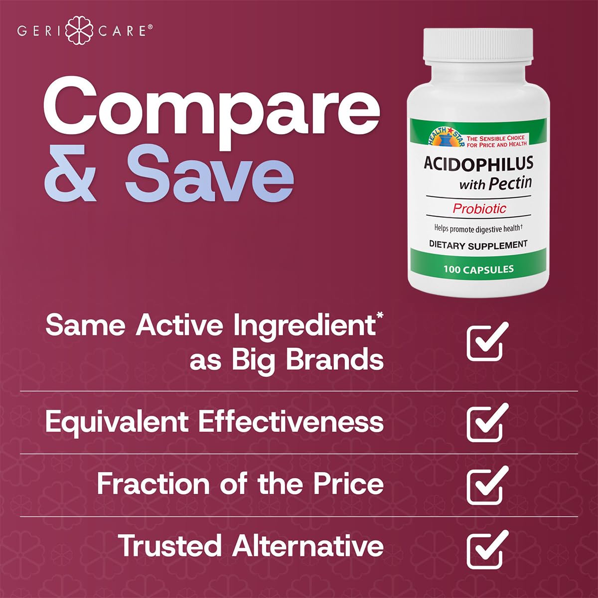 Calcium bone health support from GeriCare probiotic supplement