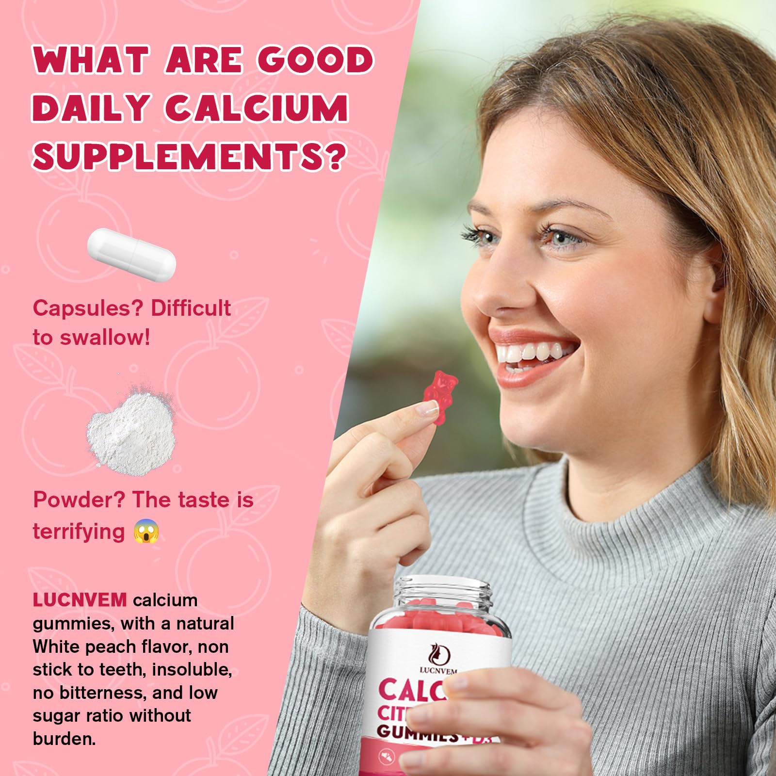 Gummies with zinc and Vitamin K2 concept imagery