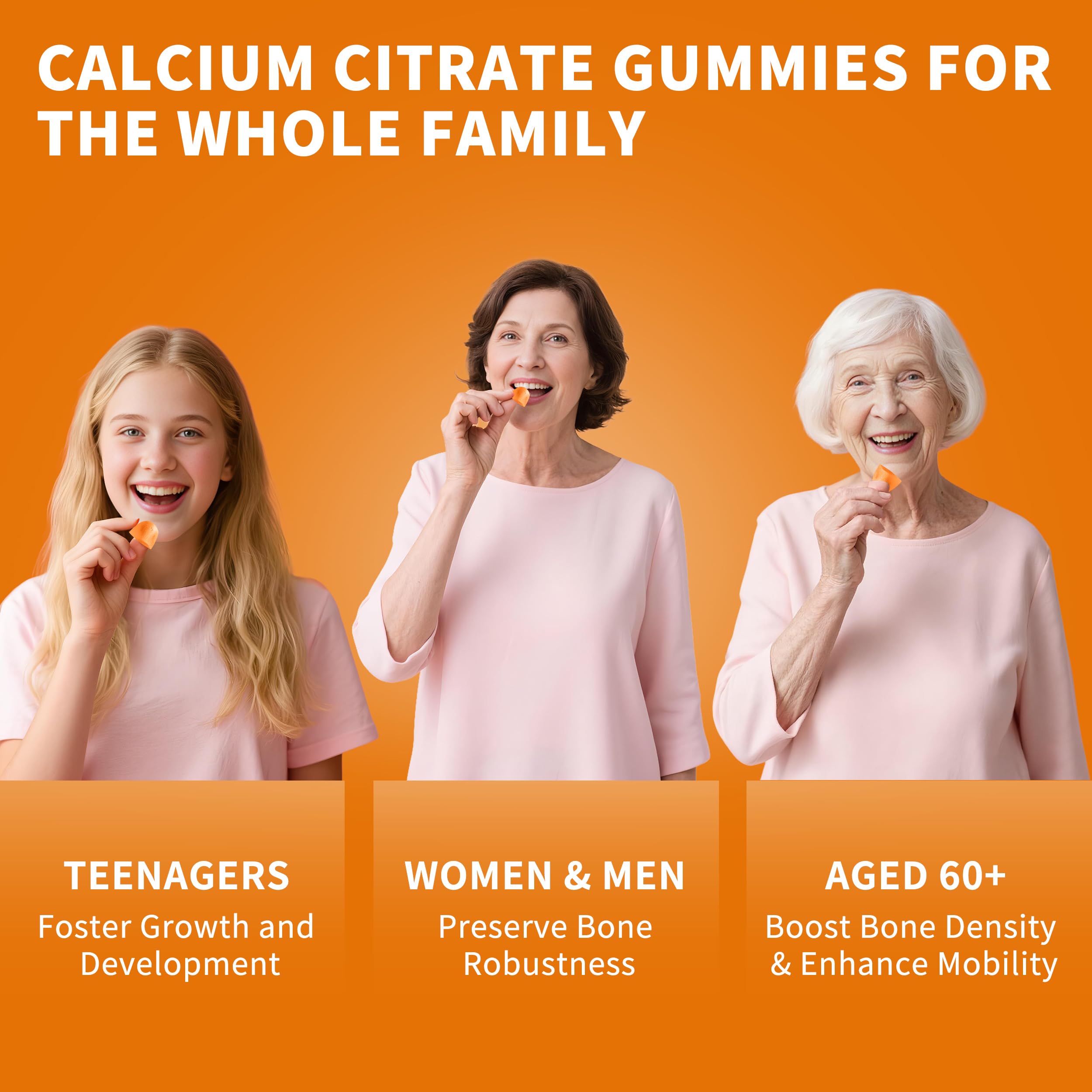 Ingredients and nutrition information for calcium citrate gummies