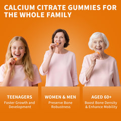 Ingredients and nutrition information for calcium citrate gummies