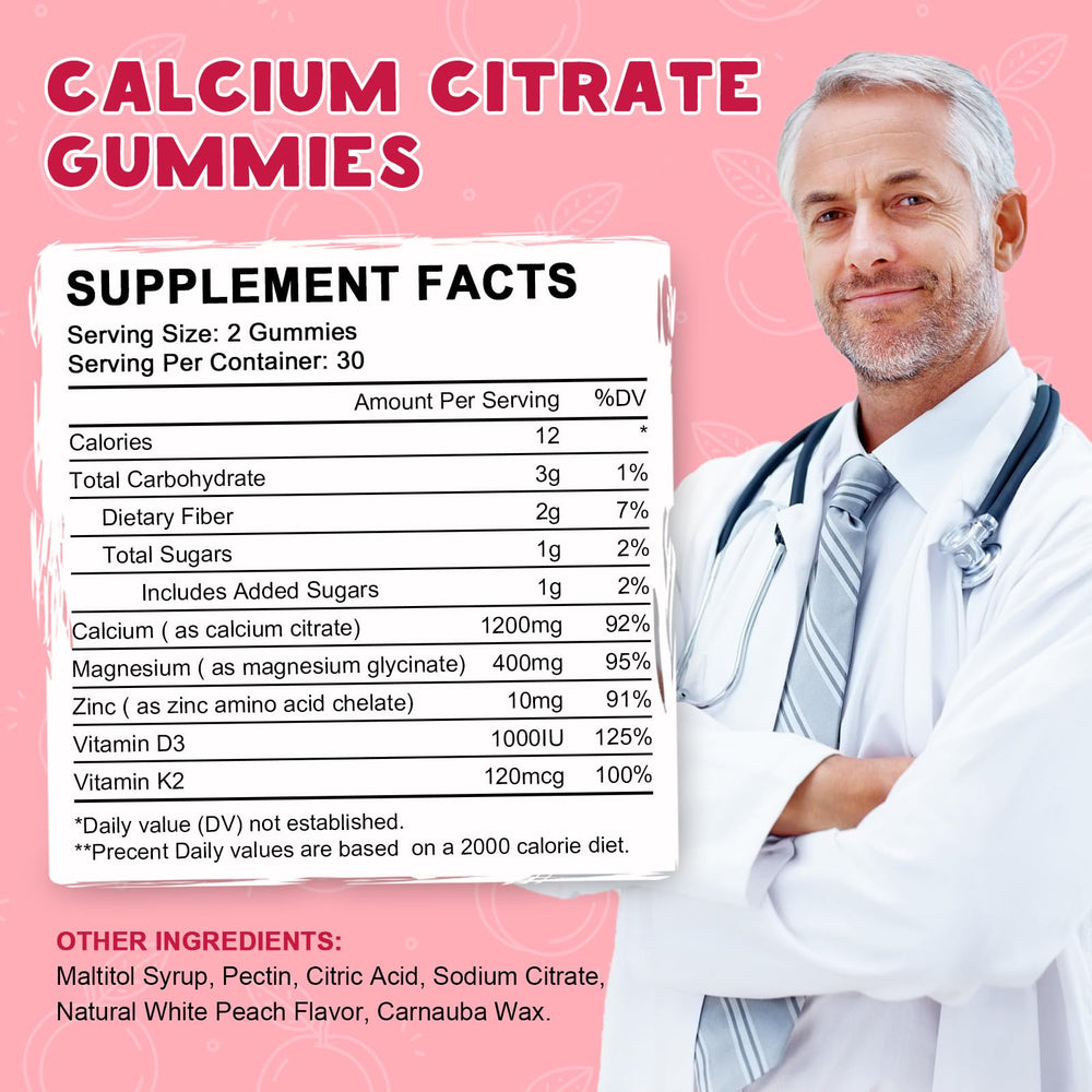 60-day supply bottle of calcium citrate gummies