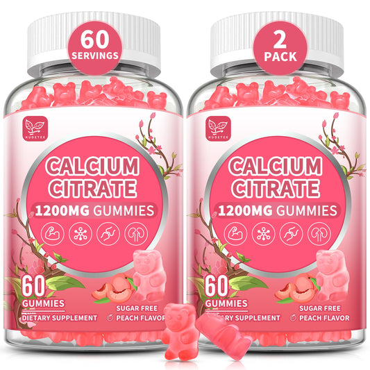 Front view of 2-pack calcium citrate gummies