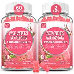 Front view of 2-pack calcium citrate gummies