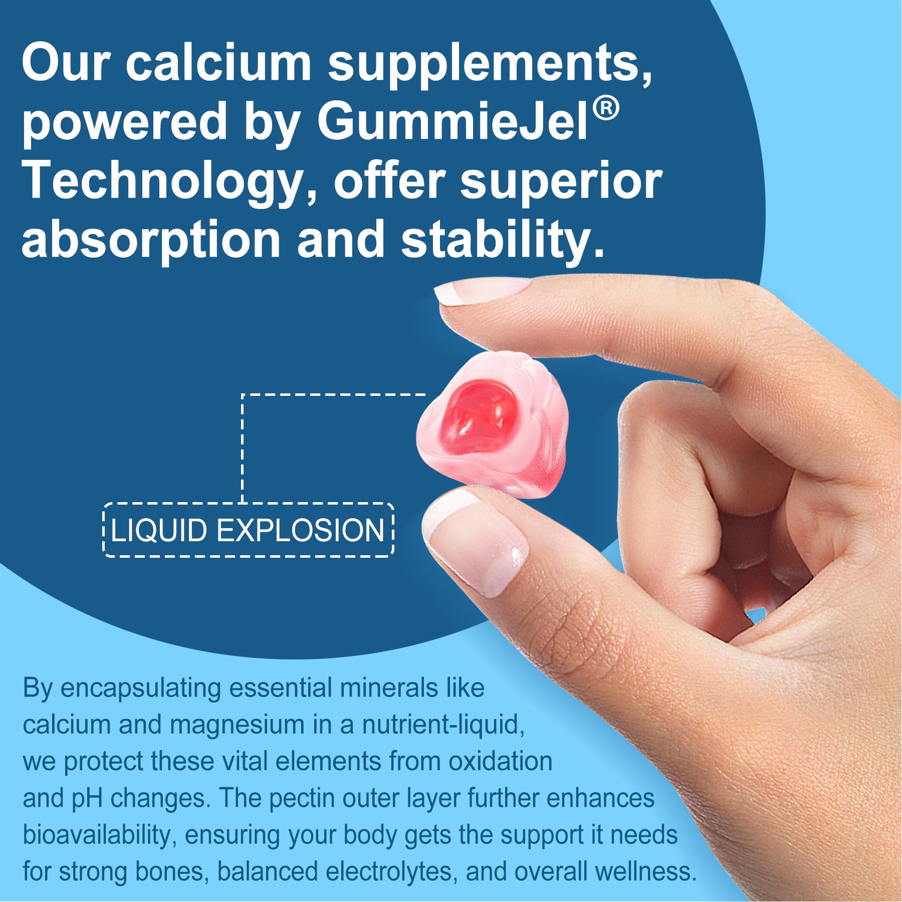 Bones teeth and muscle health concept with gummies