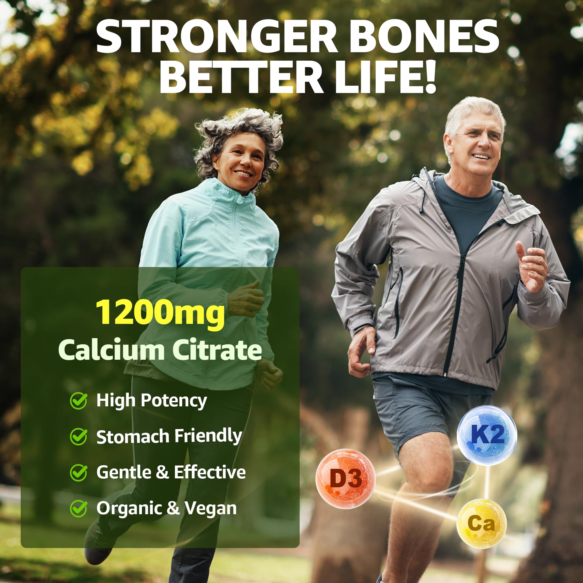 Sugar-free vegan calcium citrate gummies nutrition label