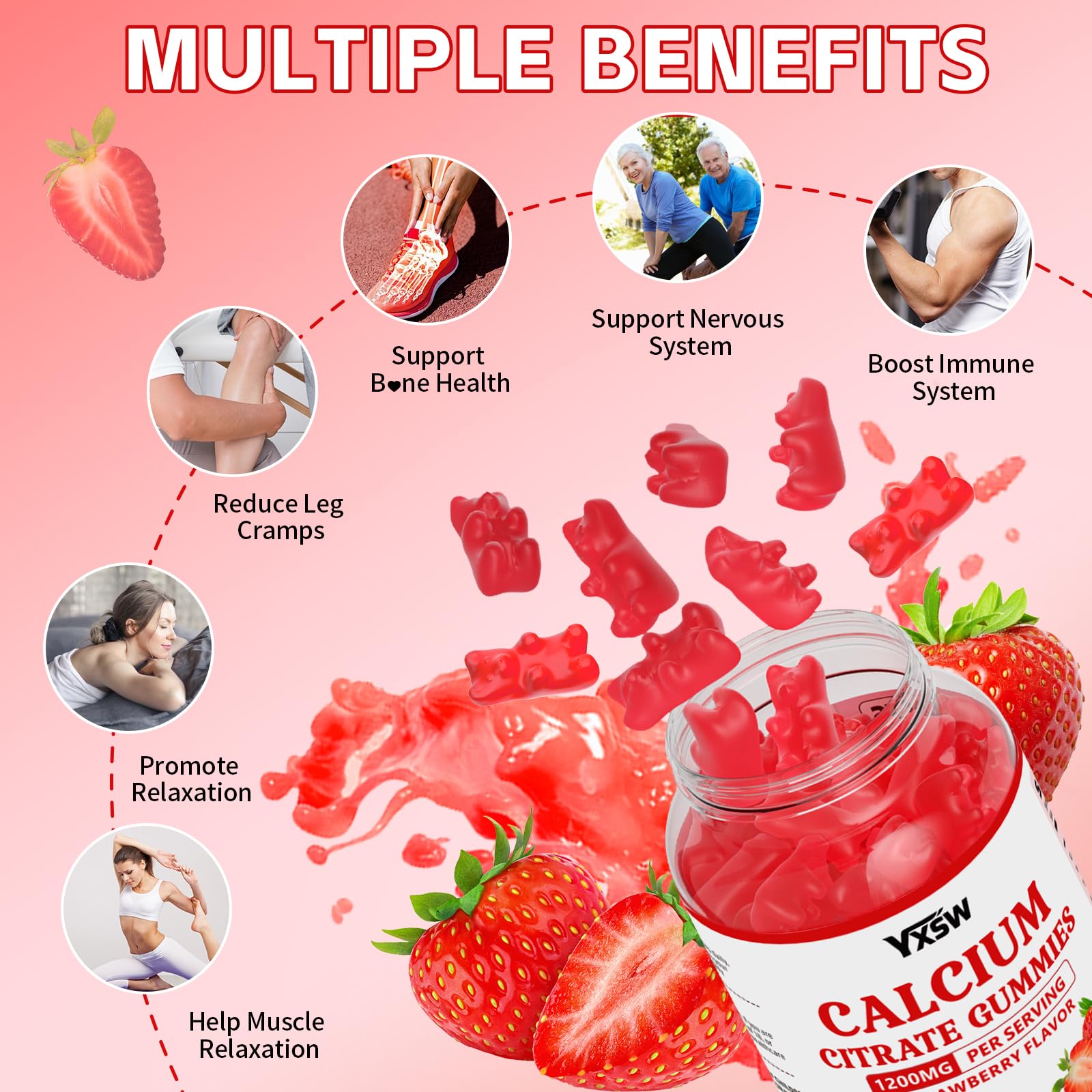 Nutrition facts for 1200mg calcium citrate gummies