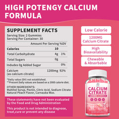 Vegan, gluten-free, non-GMO calcium citrate gummies