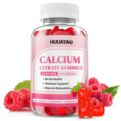 Bottle of Raspberry Calcium Citrate Gummies 1200mg – 60 count