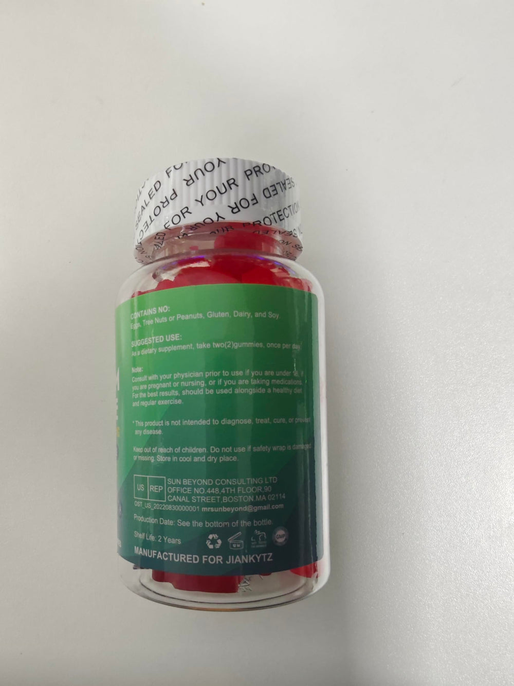 Serving size and dosage information on packaging