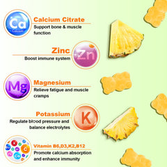 Calcium citrate gummies with vitamin D3 label on white background