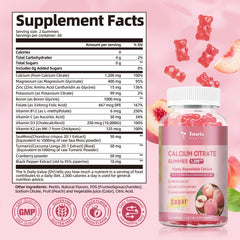 Sugar-free peach flavor gummies with vegan labeling