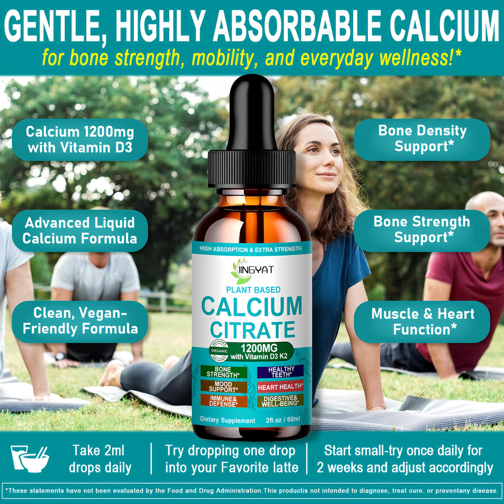 Plant-based calcium citrate liquid drops packaging