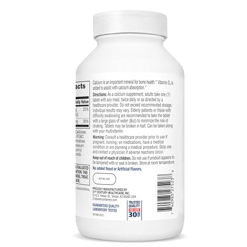 Close-up of the calcium with D3 supplement bottle