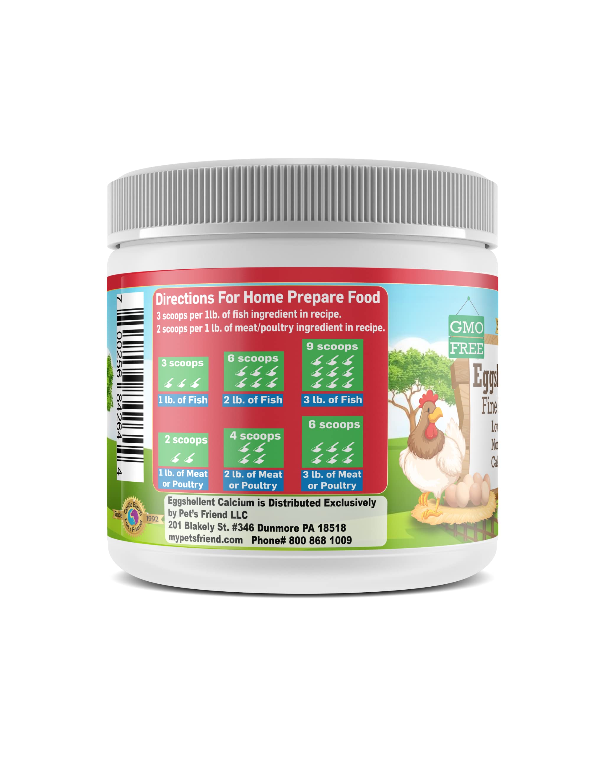 Close-up of fine eggshell powder for pets