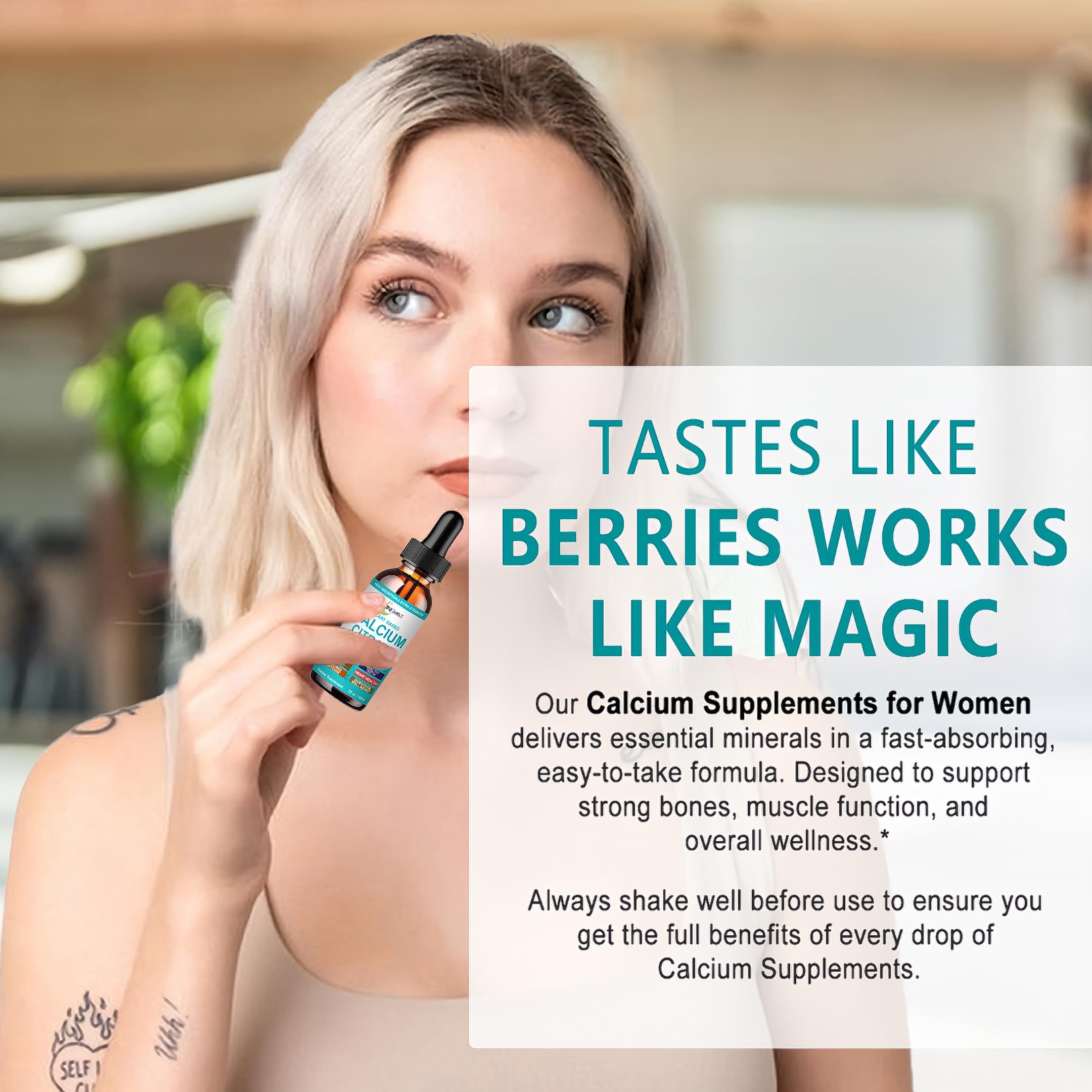 Vegetarian-friendly calcium drops with no artificial additives