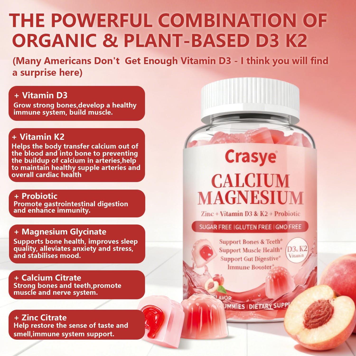 Serving two gummies per day for bone health