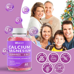 Product shot of vegan calcium gummies for men and women.