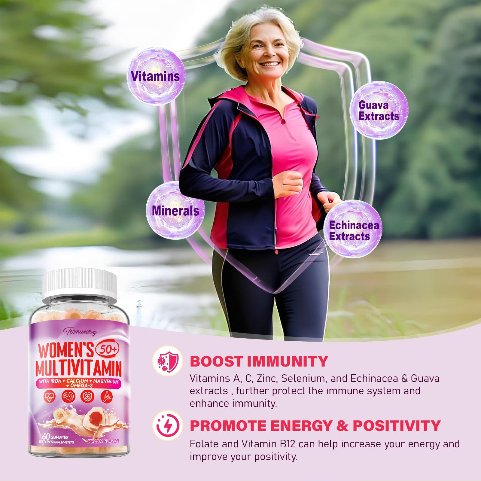 Calcium and iron-rich multivitamin gummies