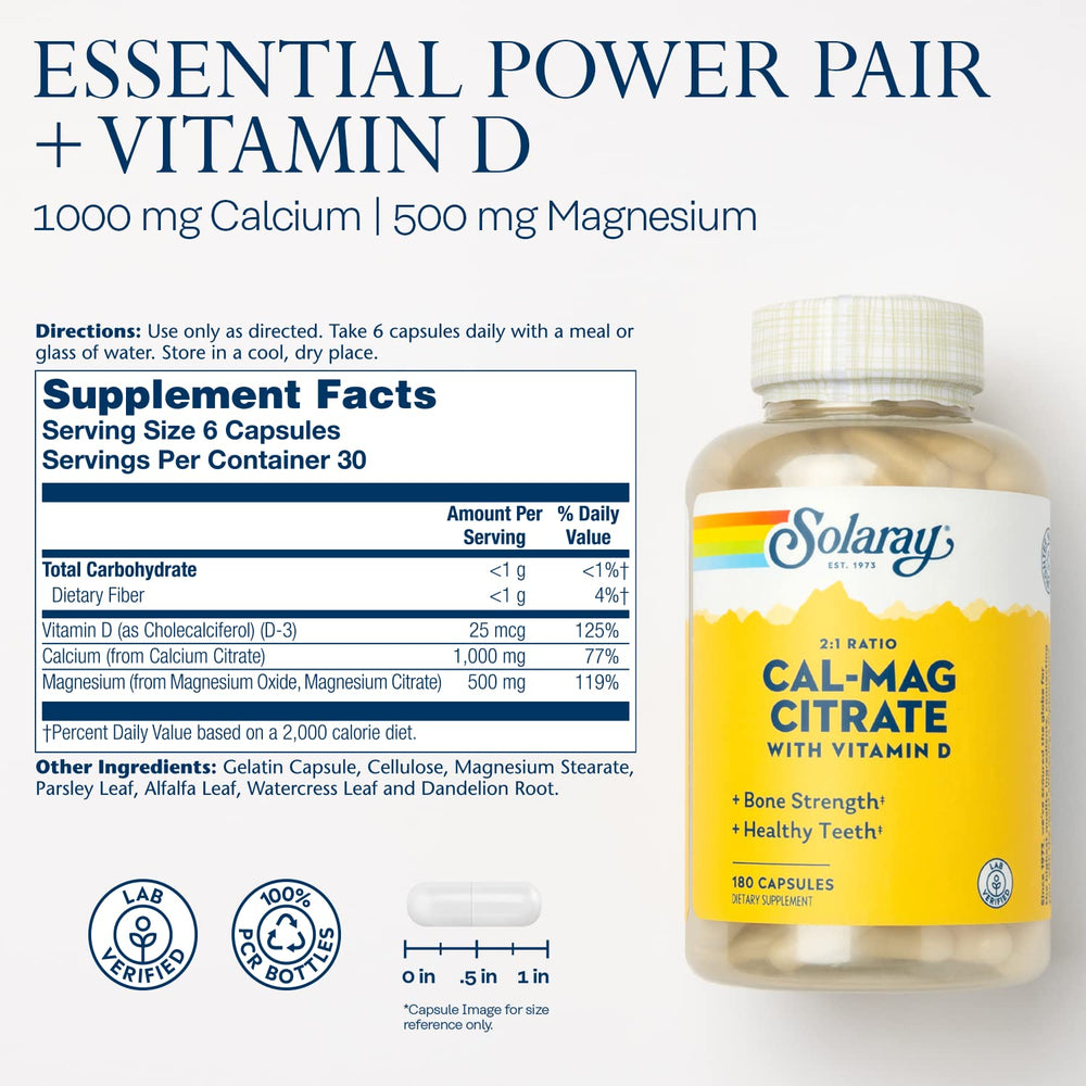 Vitamin D3 25 mcg included for mineral absorption