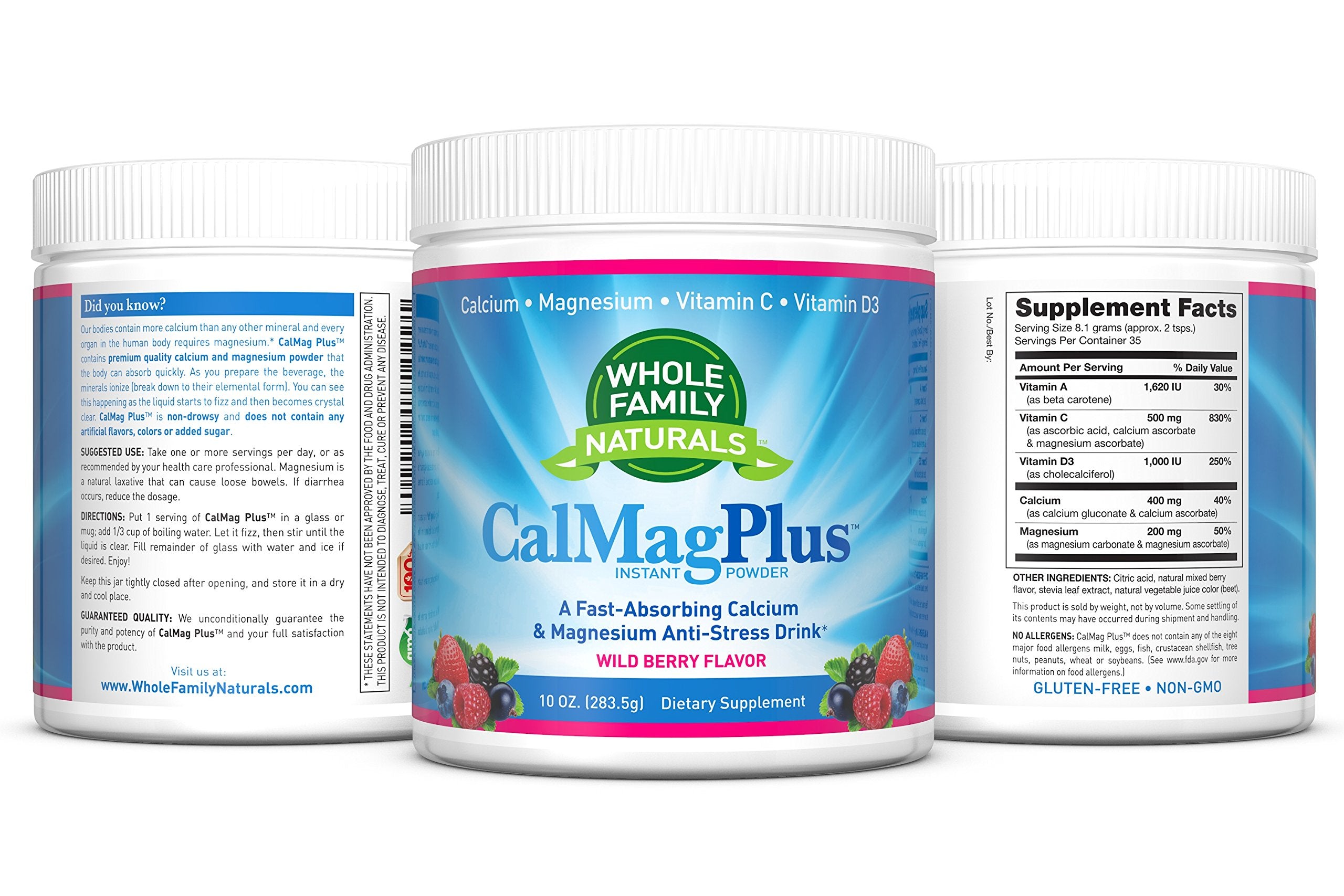 Vitamin C and Vitamin D3 icons representing CalMag Plus