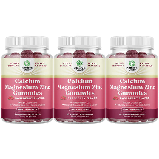 Bottle label: Calcium Magnesium Zinc Gummies with Vitamin D3